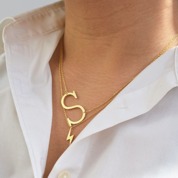 Sideways Initial A One and Only Necklaces - Picture 3 of 6